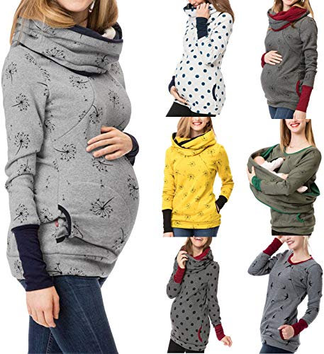 Pull-over d'allaitement pour femmes enceintes en été, vêtements de maternité, sweat à capuche, t-shirt, blouse de maternité, sweats amples, bordeaux, M