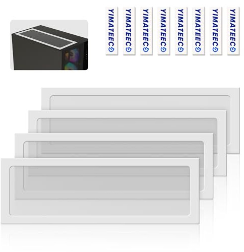 YIMATEECO PC-Dammfilter 360 mm, 4 st Magnetiskt Anti-Damm Nylonfläktfilter för Datorfläkt Datorfodral PC-kylfilter (Nyl, 120x360 mm, 4 st, vit)