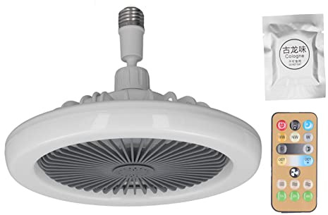 Ventilateur de Plafond Mini Blanc avec Lumière - 3 Vitesses, Gradation Continue, Faible Bruit, Design Caché, 85-265V, 30W