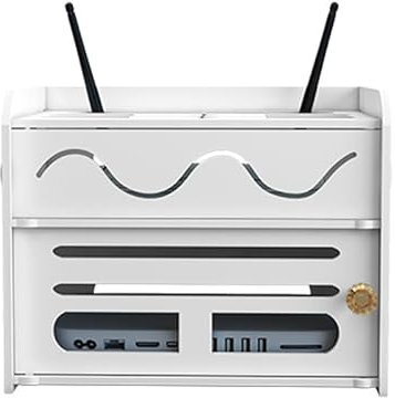 GRFIT Cable Management Box Wireless WIFI Router Storage Box Wire Board TVBox Storage Power Strip Protection Shell Cable Organization Bin Home Rangement Cable Tidy Box (Color : Tow layers big)