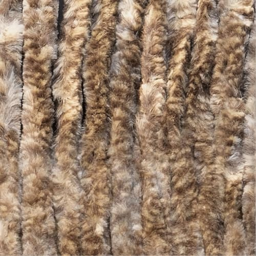 Moritz Flauschvorhang aus Chenille 100 x 230 cm braun beige meliert Türvorhang als Fliegenschutz Insektenschutz für Camping Wohnwagen