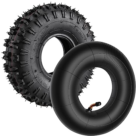Happysnow 4.10-4 410-4 4.10/3.50-4 Innenrohr + Reifen für Gartenrototiller SchneefräSen MäHer Hand Truck Schubkarre Go Cart Kid