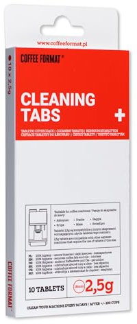 Coffee Format Cleaning TABS+ 10x2,5g, Reinigungstabletten für Kaffeevollautomaten & Kaffeemaschinen, Universell kompatibel mit Krups, Franke, Gaggia, Miele, SwissErgo, Miele und andere