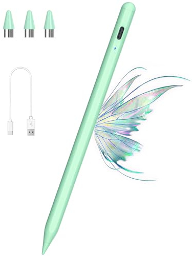 Kenkor Tablet Stift für Touch Screens mit magnetischem Design, Stylus POM 1,5 mm Feder für Android iOS, Stift für iPad/Pro/Air/Mini/iPhone/Smartphones und Tablets Geräte (Green)