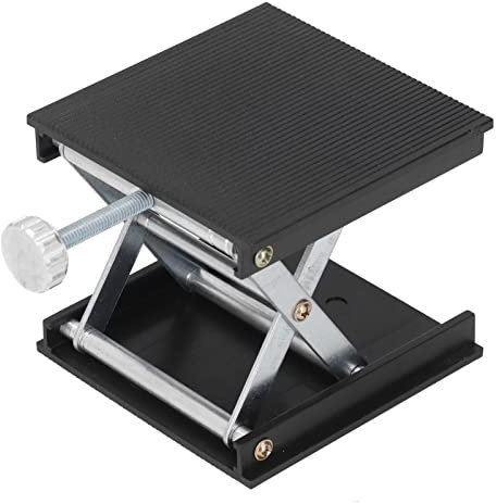 Hubtisch, Laborheber, 90 X 90 Mm, Höhenverstellbar, Messwerkzeug, Manuelle Hebeplattform, Scherenheber, Labor-Hebebühne, Wissenschaftliche Scheren-Hebebühne (BLACK)