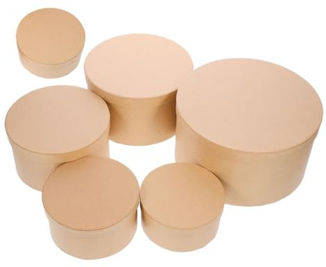 KITANDOVE Geschenkschachtel 6er Boxen - Geschenkverpackung Geschenkkartons Weihnachtsbäckereikästen Weihnachtliche Leckereien-boxen Geschenkboxen Für Partys Runde Geschenkboxen Beige Geschenkbox Diy