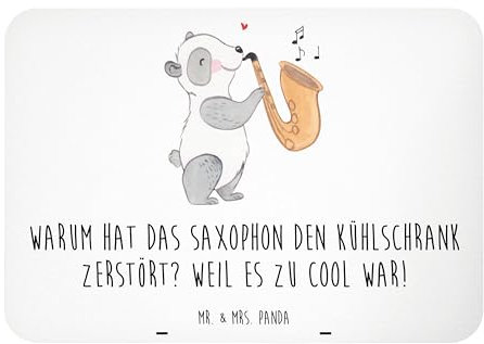 Mr. & Mrs. Panda Kühlschrankmagnet Saxophon Kühlschrank - Geschenk, Musiker, Lernen, Cool, Musik, Musikgeschichte, haftmagnet, Blues, Notizhalter, zettelhalter, Instrument, Magnet, whiteboardmagnet