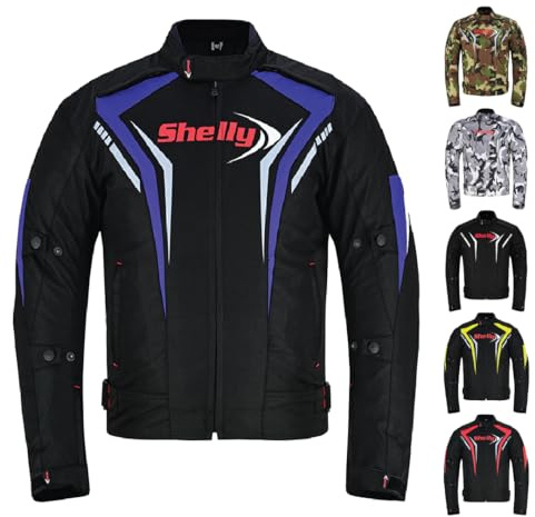 Shelly - Chaqueta de motocicleta prémium para hombre, para aventura/turismo, con tela Cordura, para verano, invierno, resistente al viento, para carreras y equitación