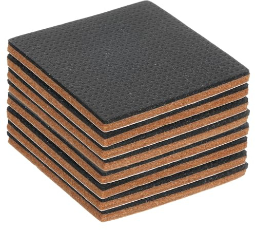 sourcing map 8 feltrini ed EVA per mobili, 60 mm, quadrati, protezioni per pavimenti in legno, autoadesive, per proteggere pavimenti in legno, gambe di tavoli e sedie, marroni e neri
