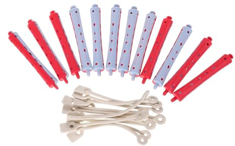 Beavorty Juego de 12 Varillas de Rizado de Plástico Antideslizantes para Permanente Ondas Frías, Diseño Versátil para Uso en Casa y Peluquería Profesional
