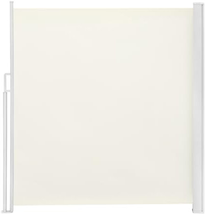 WOLTU Seitenmarkise ausziehbar, Markise 160x350 cm, Sichtschutz Sonnenschutz Windschutz, für Balkon Terrasse, Seitenrollo mit Wandhalterung, Creme