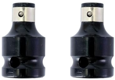 2PCS Converter Drill Chucks Adaptor, 1/2 Square Drive to 1/4 Hex Shank Socket Adapter, Impact Bit Holder, Impact Wrench Adapter, Chuck Converter Screwdriver Chucks Adaptor Conversion
