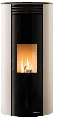 Stufa a pellet Ecofire Emily Palazzetti Art. 805809432 9 kW, ermetica, braciere autopulente, COLORE BIANCO, combustione completa, ventilazione regolabile, classe A+, 5 stelle ambientali.