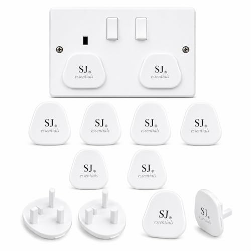 10 Pack Plug Socket Covers UK – Child P lug S ocket C overs Baby – White S ocket Inserts for UK 3-Pin Plug S ockets – Electrical Outlet P lug C overs