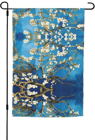 Drapeau de jardin japonais avec fleurs de cerisier 30,5 x 45,7 cm – Drapeau décoratif en polyester imprimé double face durable pour cour, terrasse et balcon