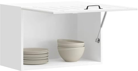 Qnhdfrt Küchen-Hängeschrank Hochglanz-Weiß aus Holzwerkstoff Wandschrank mit Glasfront 60x31x40 cm Modernes Design Robust und Langlebig für Küchenaufbewahrung Platzoptimierung