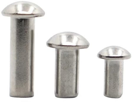 Remache de cabeza redonda sólida de acero inoxidable 304, de 10 a 50 piezas, M0.8, M1, M1.2, M1.4, M1.6, M2, M2.5, M3, M4, M5 y M6, de aleación, autoblocante, GB867(M2.5 50pcs,20mm)