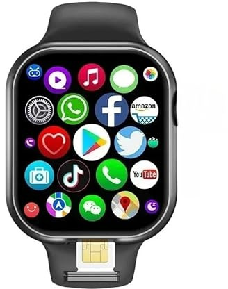 Reloj inteligente VP29 4G de red completa Android de 2.29 pulgadas, cámara giratoria, tarjeta SIM, GPS, WiFi, NFC, G00gle, servicios compatibles (negro, 8 GB 128 GB)