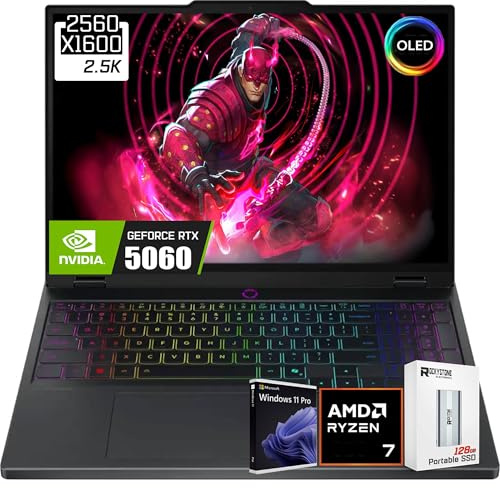 Lenovo Legion 5 15.1 WQXGA OLED 165Hz Gaming Laptop, AMD Ryzen 7-260(>Intel i9-13905H), NVIDIA GeForce RTX 5060 8GB GDDR7, WiFi 7, RGB Backlit, Win11 PRO, W/128GB PSD(32GB|1TB SSD)