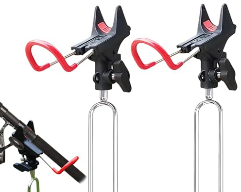 BORDEAG 2 stycken spöhållare, 41 cm fiskespöhållare, spöhållare för fiske, rostfritt stål spöhållare, metall, nylon, svart, vikbar för utomhusbruk, fiske, presenter för män med fiskeutrustning