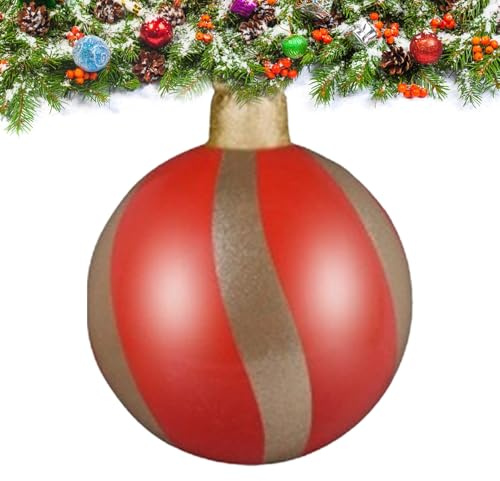 Aufblasbare Weihnachtskugeln Für Draußen - 61 cm Saisonale Festdekoration | Dekorativer Weihnachtsschmuck | Für Geländer Rasen Garten Eingang Wohnzimmer Schlafzimmer Büro Hausbesitzer Geschäft