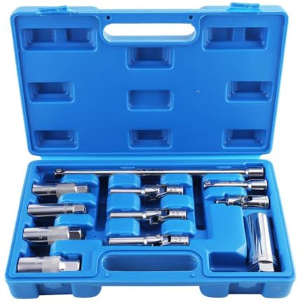PFFbrgJSJ 3 8 Inch Spark Plug Socket Set 14 21mm Plug 8 12mm O2 Kit 11pcs