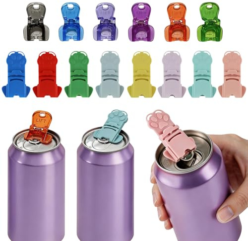 14Pcs Pop Can Opener, Ring Pull Drink Can Opener Manual Aid, Beer Drink Cans of Pop Opener for Indoor Outdoor Picnic Traveling