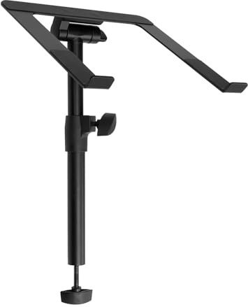 Vonyx DBLH1 Laptop Halterung für DJ Booth & Tisch – Höhenverstellbarer Laptop Arm & Ständer neigbar – Stabiler Laptophalter aus Metall für Controller & Notebooks – Klappbar, Bis 8kg Traglast, Schwarz