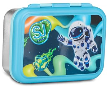 SJ GANG STYLE JAM GANG Portamerenda, Verde, 850 ml, Divisorio interno per snack, Facile da aprire, Resistente al calore, Lavabile in lavastoviglie, Per bambini, Scuola, Viaggi, Tempo libero