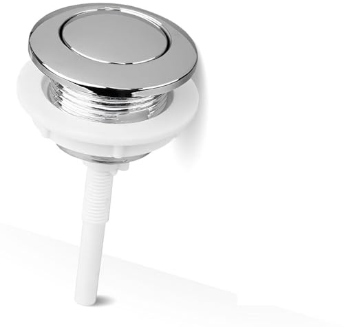 Toilet Flush Button, Toilet Push Button Flush Replacement, 38mm Single Press Push Button, Round Design, ABS Cistern Flush Button Pusher for Bathroom Water Tank