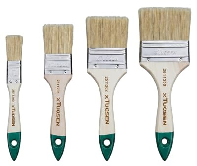 GYCAQAC 4 Stück Lasurpinsel Set, Malerpinsel Set Profi in den Breiten 23mm, 48mm, 70mm & 100mm - Pinselset für Lack, Öl und Farbe - Pinsel für Holzlasur - Pinsel Set Paint Brush