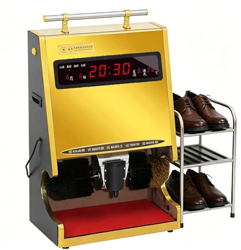 Automatische Schuhpoliermaschine, Elektrischer Schuhreiniger zur Staubentfernung & Polieren, Vollautomatisch mit Doppelbürsten, ideal für den gewerblichen Gebrauch und Lederschuhe