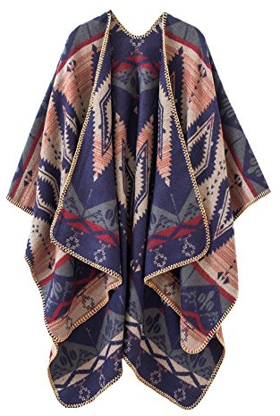 Urban CoCo Dam sjalsjal öppen framsida poncho marinblå en storlek, Marinblå, One size