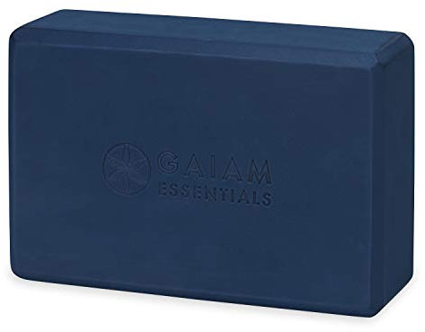 Gaiam Essentials Yoga Brick | Sold as Single Block | Eva Foam Block Accessories for Yoga, Meditation, Pilates, Stretching (Navy)