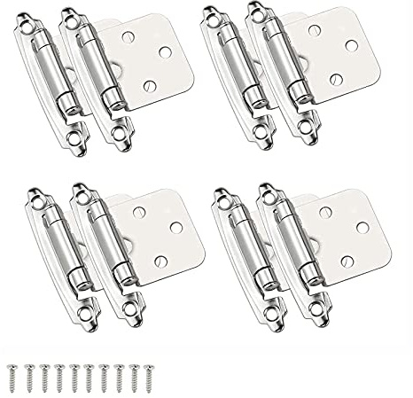 8 Stück Edelstahl Scharniere Steckverbinder, Selbstschließende Scharniere mit Schrauben Topfscharnier Möbelscharnier Schrankscharnier für Küchenschrank Schranktüren Möbel, 7 * 3.8 * 3.3 cm