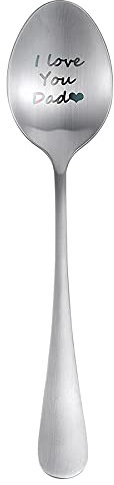 TSWRK I Love You Dad Engraved Ice Cream Spoon，Funny Ice Cream Spoon Stainless Steel，Personalized Gift for Dad