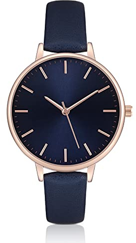 KIMOMT Montres Femmes Bracelet en Cuir Montres à Quartz de Luxe étanche Mode Montre-Bracelet créative pour Femmes Filles Dames (Bleu Royal(11))
