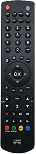 Vsnetwork Télécommande de rechange RC1910 pour Sharp Toshiba Polaroid Bush, télécommande universelle pour toutes les Toshiba LCD LED Plasma TV sans programmation Noir
