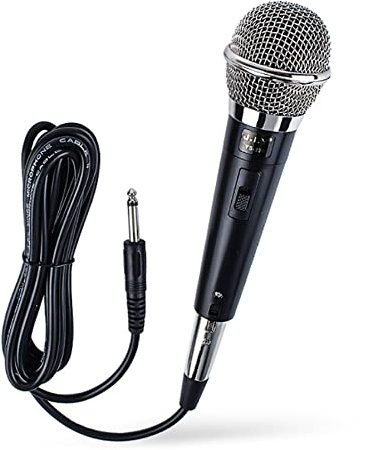 ZONADAH Professional Karaoke Microphone Wired Unidirectional Dynamic Microphone with Three Metre Cable for Karaoke Vocals, Public Speech, Wedding, Stage and Outdoor Activities