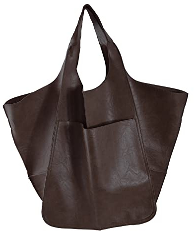 KlaOyer Große Tragetasche für Damen - Übergroße Leder-Handtasche mit Extra Großem Fassungsvermögen für Arbeit und Freizeit, Kaffee, Large