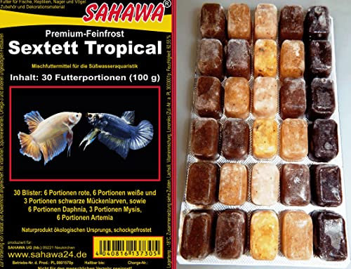 Fischfutter Frostfutter Tropical Sextett 300 Futterportionen Mischfutter 10x 100g Blister = 1kg = 1Pack