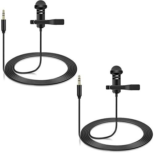 Paquete de 2 micrófonos Lavalier compatibles con dji Mic 2 y Rode Wireless Pro/Wireless GO 2 / II transmisores – Micrófono omnidireccional Lav Lapel portátil para entrevistas de Vlog, conferencias