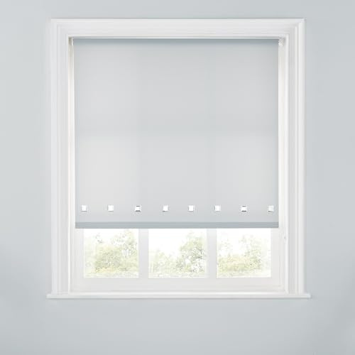 Trimmable Square Eyelet Roller Blind - 4FT - GREY - 120cm(W) x170cm(L)