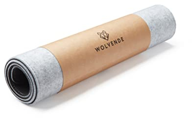 Wolvende Premium filt skrivbordsmatta | Medium 30 cm x 90 cm | Multifunktionell skrivbordsdyna för hemmakontor | ljusgrå