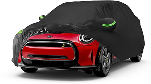 Proadsy Car Cover for Mini Cooper 2002-2024, Waterproof All Weather for Automobiles, Windproof Snowproof Rain Hail Sun UV Protection Full Outdoor Indoor Exterior Car Covers, Black