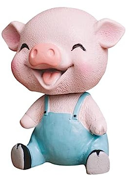 Garneck Schwines-ornament Aus Harzmaterial Lebendige Textur Schöner Schweineform Exzellente Verarbeitung Schüttelndes Spielzeug Dekoration Für Zuhause Und Auto Autoornament Geschenk Für Fa