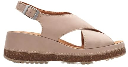 Clarks dam 261773024 sandal, Sand Nubuck, 35.5 EU