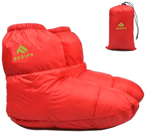 AUDIFU Dunstövlar, varma strumpor, ultralätta, sovstrumpor för camping, backpacking, campingsovsäck, tält, fotvärmare för kvinnor och män