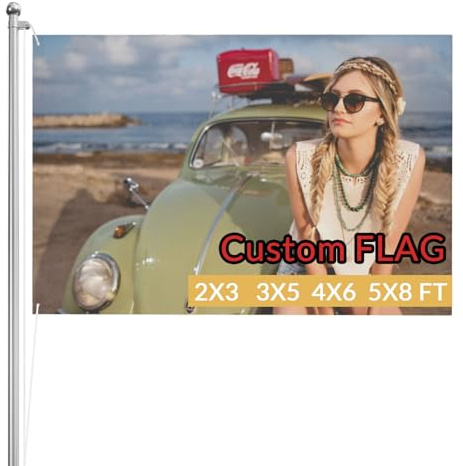 RoPox Personalisierte Flagge, Fahne Selbst Gestalten, Outdoor-Banner, personalisiert mit Deinen Texten & Fotos, für Garten im Freien, Dekoration, Camping-Flagge, Hofschild hinzu