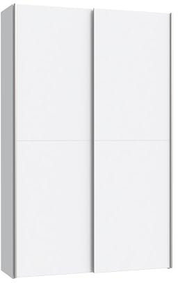 FORTE OZZULA Schrank 120, Mehrzweckschrank Weiß, Schwebetürenschrank, Staubsaugerschrank, Abstellraum Flurschrank Modern, 2-türig, 120 cm breit x 190.5 cm hoch x 42 cm tief